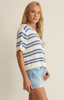 Z Supply Women's Prado Stripe Sweater Top in Lake Blue