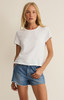 Z Supply Women's Junie Slub Tee in White lifestyle view