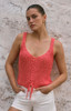 Z Supply Women's Tate Lace Up Top in Gelato back view
