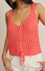 Z Supply Women's Tate Lace Up Top in Gelato styled view