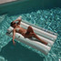 Sunny Life Luxe Lilo Pool Float in Green Stripe