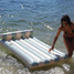 Sunny Life Luxe Lilo Pool Float Green Stripe in water