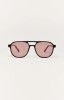 Z Supply Tourist Polarized Sunglasses Polished Black-Pink front view