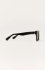Z Supply Women's Park Ave Polarized Sunglasses in Polished Black with Grey Polarized lenses side view