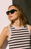 Z Supply Women's Park Ave Polarized Sunglasses in Polished Black with Grey Polarized lenses lifestyle