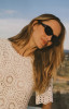 Z Supply Women's Backstage Polarized Sunglasses in Polished Black - Grey lifestyle view