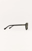 Z Supply Women's Nouveau Polarized Sunglasses in Polished Black Grey Polarized side view