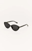 Z Supply Women's Nouveau Polarized Sunglasses in Polished Black Grey Polarized back view