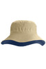 Coolibar Landon Reversible Bucket Hat in Tan/Navy detail view