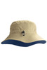 Coolibar Landon Reversible Bucket Hat in Tan/Navy side view