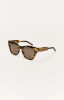 Z Supply Women's Front Row Polarized Sunglasses in Brown Tortoise - Brown Polarized back view