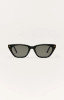 Z Supply Women's Midnite Polarized Sunglasses in Polished Black - Grey front view