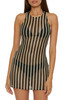 The Becca Women's Cabo Hi-Neck Sheer Mini Dress in Black and Natural