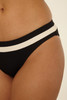 The Becca Women's Coast Line Hipster Bikini Bottoms in Black and Tan