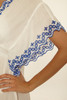 The Becca Women's Barbados N-Neck Tunic in White and Lapis