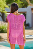 Becca Women's Boho Bliss Sheer Tunic Rose Berry length view