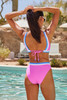Becca Women's Coast Line Plunge Triangle Bikini Top Rose Berry detail