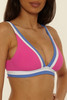The Becca Women's Coast Line Plunge Triangle Bikini Top in Rose Berry