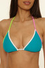 The BCA By Rebecca Virtue Women's Block Party Triangle Bikini Top in Gulf