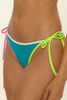BCA By Rebecca Virtue Block Party Side Tie Bikini Bottoms in Gulf side tie detail