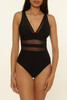 The BCA By Rebecca Virtue Women's Sheer Edge Mesh One-Piece Swimsuit in Black