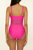 BCA By Rebecca Virtue Sheer Edge Mesh One-Piece Swimsuit Fizz Pink side