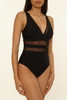 The BCA By Rebecca Virtue Women's Sheer Edge Mesh One-Piece Swimsuit in Black