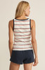 Z Supply Women's Fisher Striped Rib Tank Top in White detail view