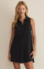 Z Supply Women's New Light Textured Mini Dress in Black flat lay