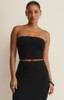 Z Supply Women's Caffari Tube Tank Top in Black flat lay