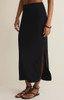 Z Supply Women's Ainslie Midi Skirt in Black detail view