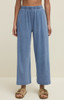 Z Supply Women's Scout Jersey Denim Wide Leg Pants in Santorini Indigo