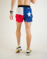 ChicknLegs Men's Texas Flag 4 Inch Half Split Running Shorts front view