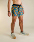 ChicknLegs Men's Nuggets 5" Running Shorts in Dino Nuggets pattern, side view