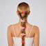 Kitsch Ruched Satin Scrunchies Cherry Blossom model detail