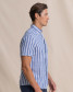 The Southern Tide Men's Seamark Stripe Linen Rayon Sport Shirt in Nautical Navy