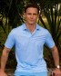 Southern Tide Men's Driver Coral Key Plaid Polo in Open Channel detail