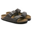 The Birkenstock Men's Arizona Soft Footbed Sandals in Iron Oiled Leather