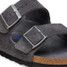 The Birkenstock Men's Arizona Soft Footbed Sandals in Charcoal Suede