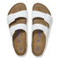 The Birkenstock Women's Arizona Soft Footbed Sandals in White Leather