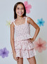 Design History Girls' Ditsy Ruffle Skort pink ditsy floral print back view