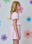 Design History Girls' Embroidered Bows Short Sleeve Top Pink Posies Combo detail view