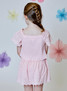 Design History Girls' Eyelet Cap Sleeve Top Pink Combo detail view