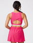 Thrive Societe Women's Tennis Bra in Solar Pink White side view