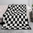 Checkered Reversible Throw Blanket in Black and White