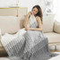 Color-Gradient Knit Throw Blanket in Grey