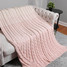 Color-Gradient Knit Throw Blanket in Pink