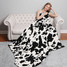 Cow Throw Blanket in Black and White
