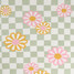 Floral Checkered Throw Blanket