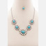 Western Concho Necklace in Burnish Silver and White front view